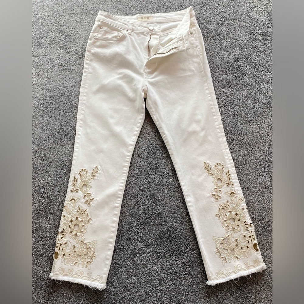 We The Free Women's Cream Embroidered Jeans